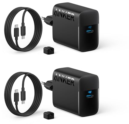 Anker 45W USB C Ladegerät, iPad Ladegerät, PPS-Schnellladen Netzteil für Samsung Galaxy S24 Ultra/S24/S23+/S23/S22/Note20, iPhone 17/Pro/Pro Max/iPhone Air/16/15, Pixel (2X 1,5m Kabel inkl.)