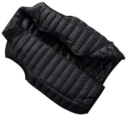 Chaleco Plumas Hombre Ligero Chaleco Acolchado Hombre Chaleco Enguatado Chalecos Acolchados Hombre Chaleco Guateado Plumon Ultraligero Hombre Chaqueta sin Mangas Chaleco Plumifero Hombre Negro M