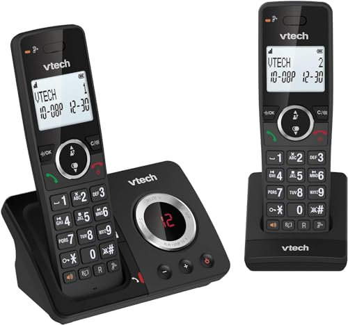 VTech Téléphone numérique sans Fil ES2051 Répondeur téléphonique Double, Bloqueur d'appels indésirables