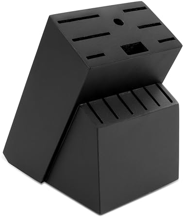 RedCall Universal-Messerblockhalter, großer Holz-Bambus-Messerblock ohne Messer, 14 Schlitze, Universal-Messerhalter, Arbeitsplatte, Metzgerblock, Messeraufbewahrung, Organizer für Küche (schwarz)