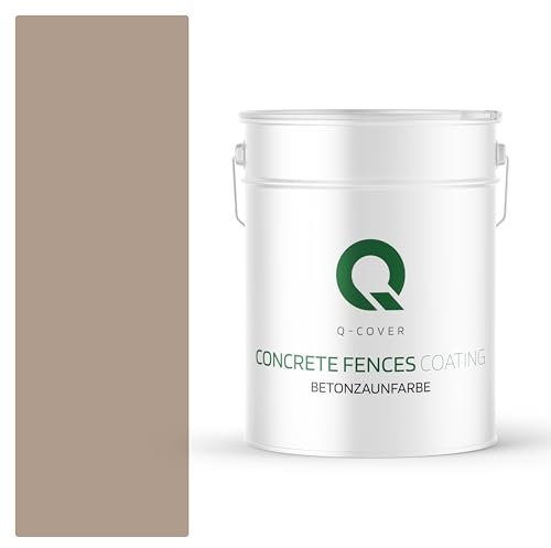Q-COVER Betonzaunfarbe | 10L | Hazelnuss | Silikon Farbe | Außen | Betonfarbe | Hydrophobe Farbe | Acrylat Dispersion | Betonzäune | Betonelemente