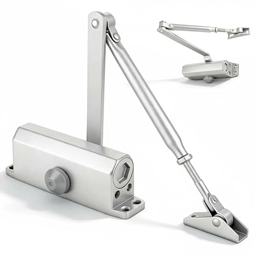 Heavy Duty Automatic Door Closer, Self Closing Hydraulic Door Closer, Soft Close No Slam, Anti Rust Aluminum, Easy DIY Install, Fits 88-143lb Doors 23-43in, for Home & Commercial Use