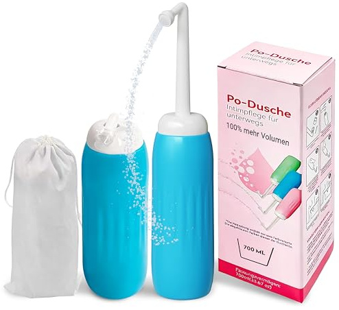 Vikbar rumdusch 700 ml – bärbar intim dusch – bärbar bidé för resor