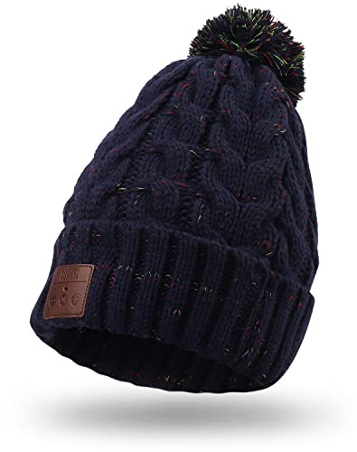 August EPA30 - Bluetooth cap - Berretto Invernale con Sistema di Cuffie Stereo Bluetooth Microfono Vivavoce e Batteria Ricaricabile - Compatibile con iPhone iPad Computer Tablet Smartphone - Blu