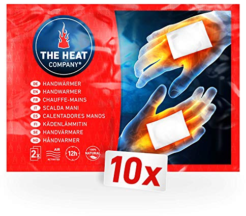 THE HEAT COMPANY Handwärmer - 10 Paar - EXTRA WARM - Taschenwärmer Wärmepads - Fingerwärmer: 12 Stunden warme Hände - luftaktiviert