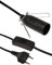 McPower Euro-Netzkabel mit Schnurschalter und E14 Fassung | 3,5 m schwarz | 2x 0,75 mm² | Für Lampen bis 100 W | Anschlussleitung H03VVH2-F