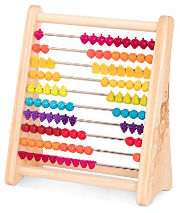 B. toys - Zwei-mal-fruchtig! - Hölzerner Abakus für Kinder - Klassisches Mathespielzeug mit 100 Perlen - Lernspielzeug für Addition und Subtraktion - Zahlen & Zählen - 18 Monate +