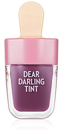 Etude House Dear Darling Water Gel Tint Ice Cream (PK004 Red Bean Red) (21AD) | Vivid High-Color Lip Tint with Minerals from Soap Berry Extract to Moisture Your Lips