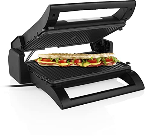 Princess 112530 Multi Grill multifunción 2 en 1, placas reversibles de parrilla y plancha, termostato regulable, bandeja recoge grasas, recubrimiento antiadherente, tapa flotante, 1500 W