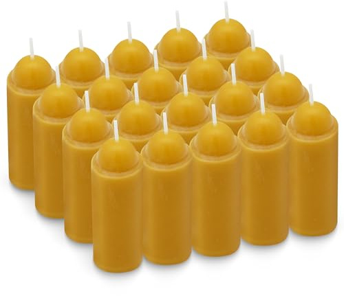 15H+ Natural Beeswax Emergency Candles for Lanterns, 20Pack, Unscented
