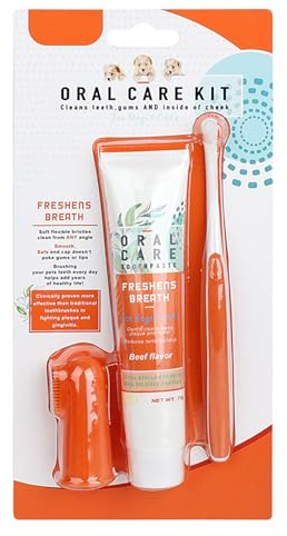 Hunde Zahnpflege Set, Hundezahnpasta Gegen Zahnstein Set,mit Zahncreme für Hunde und Hunde Zahnpflege Fingerling und Hundezahnbürste,Hundezahnpasta Gegen Mundgeruch