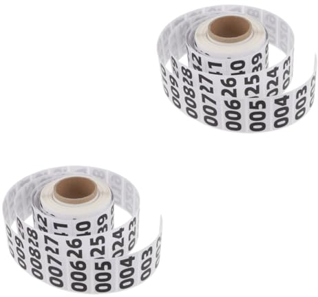 STOBOK 2 Rollen Aufkleber inventaretiketten zahlen sticker kennzeichen schild Nummernschild klare Etiketten nummerierte Etiketten Inventarabziehbilder schwarzer Fleck Applikationen