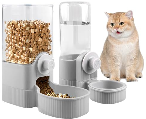 Biberon Lapin, 2 Pièces Abreuvoir Lapin, Distributeur Eau Lapin Automatique avec Support, Suspendue Biberon Cochon d'Inde sans Goutte à Goutte pour Rongeur Lapins Cochons d'Inde Hamsters