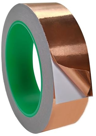 ponezg Copper Tape Against Snails 30 mm x 20 m Copper Tape Self-Adhesive Snail Protection Ring Snail Repellent Snail Trap Garden Snail Fence Metal Copper Tape for Slugs and Snails (Pack of 1, 30 mm)