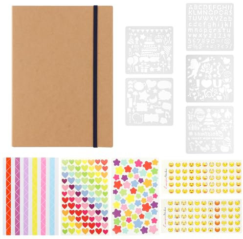 Greyoe Fotoalbum, Alben für Scrapbooking, Scrapbooking-Notizbuch für Schwangerschaftstagebuch, Poesiealbum, Hochzeitsalbum und Kinderalbum – Kraftpapier, 22 x 15,5 cm