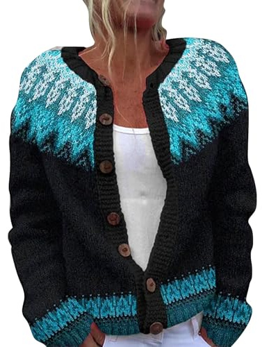 Cárdigan noruego de lana para mujer, chaqueta de punto grueso para mujer, cárdigan corto, chaqueta de primavera, tallas grandes, chaquetas de punto noruegas coloridas, abrigo de punto de gran tamaño,
