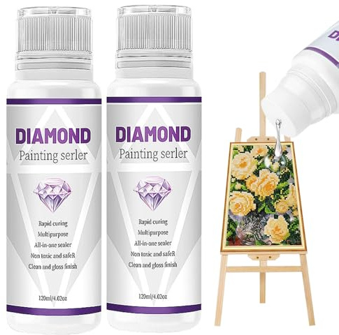 Sigillante per Diamond Painting,2pcs 120ml Colle Diamond Painting,Colla per Pittura Diamanti,Sigillante per Pittura a Diamante,Scellant Peinture Diamant,Colla per Pitturas Diamantata 5D