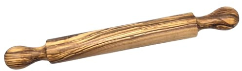 Stilux Premium brödkavel av olivträ 35 cm, högkvalitativ kavel baktillbehör, kavel rullad trätapet kavel för perfekt bakning