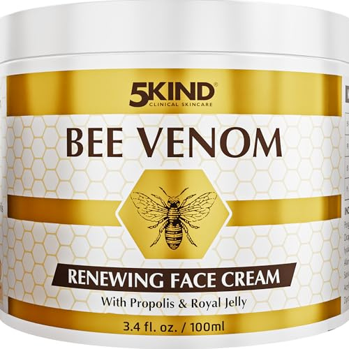 5Kind Crema Viso Rigenerante al Veleno d’Api con Propoli e Pappa Reale 100 ml - Crema Viso Anti-Età con Veleno d’Api per Uomini e Donne - Crema Antirughe al Veleno d’Ape - Bee Venom Cream