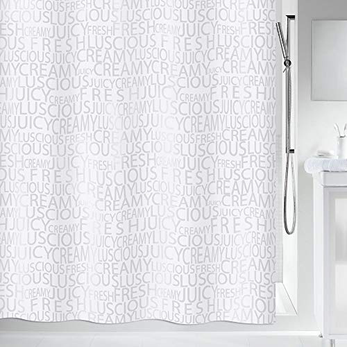 Spirella 10.16276 Textil-Duschvorhang 180 x 200 cm, Creamy Silver