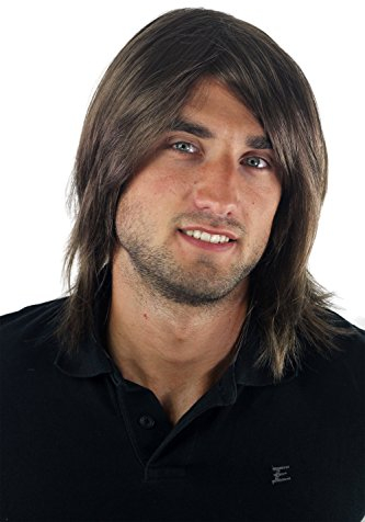 WIG ME UP - GFW892-10 Herren-Perücke Männer Lang Jugendlich Lässig Modisch braun Toupet
