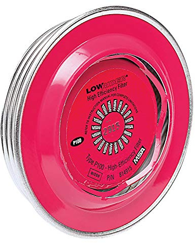 MSA 815177 Comfo Respirator Cartridge - Low Profile P100 (P100 Filter), Quantity: 10 per Pack, Chemical & Combination Air-Purifying Respirator Attachment, Long-Lasting Respiratory Protection