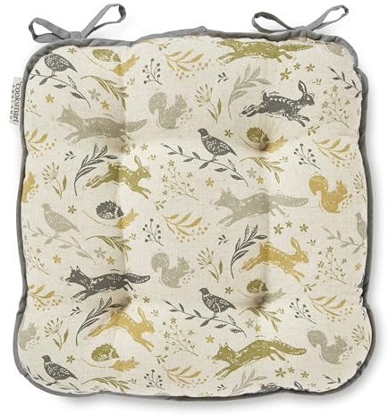 Cooksmart British Designed Seat Pad | Chair Pads For Dining Chairs | Seat Cushions Great For Adding Extra Padding - Woodland