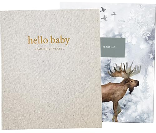 Peachly Unisex Baby Memory Book, Minimalist Baby Book First Year Baby Book Keepsake for Milestones, Linen Books First Year Memory Book, Simple Scrapbook for Boy Girl Milestones