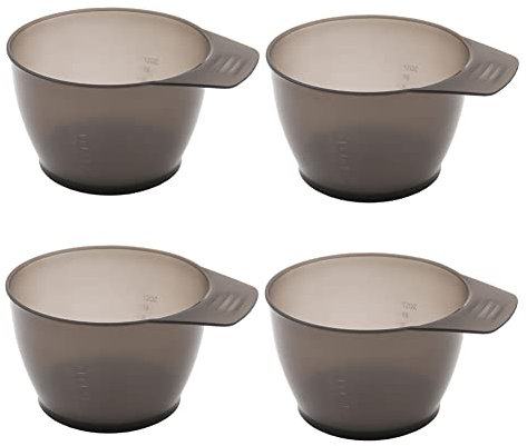 Lot de 4 Grands Bols en Plastique Noir pour Teinture de Cheveux - pour Salon de Coiffure et Maison