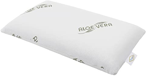 MaxxGoods orthopädisches Nackenstützkissen aus Visco Gelschaum & Aloe Vera Bezug - Kopfkissen, Schlafkissen für HWS Unterstützung & Nackenschmerzen - für Seitenschläfer & Bauchschläfer (70x42x13,5cm)