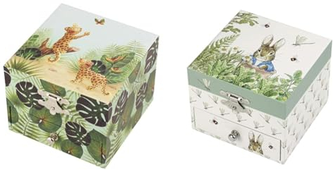 Trousselier - Savanne - Schatzkiste & Musikschmuckdose - Spieluhr - Ideales Kindergeschenk - Musik Tschaikowskys Dornröschen - Farbe grün & 6260366 Musikspieldose für Kinder, Peter Hase