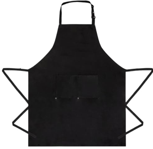 KOLZEMV Grembiule da Cucina, grembiule da cucina, Grembiule impermeabile con 2 Tasche, Grembiule da Barbecue, Regolabile con Nastri Lunghi, Per Uomo e Donna, Cucina, BBQ, Ristorante, Caffè