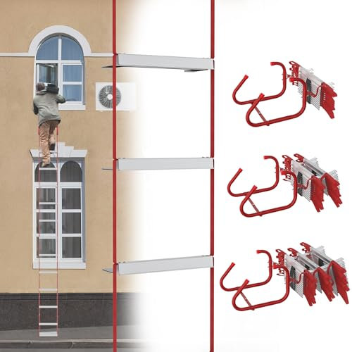 HENGMEI Échelle de secours 7,5 m - Échelle en corde ignifuge - Charge maximale avec crochet - Échelle de secours - Portable - Système de fixation universel - Jusqu'à 450 kg