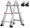 VEVOR Telescoping Ladder A Frame, 11 FT Compact Aluminum Extension Ladder, Multi-Function Portable Collapsible RV, Telescopic for Homework Stairs Indoor Outdoor Roof, 330lb Load