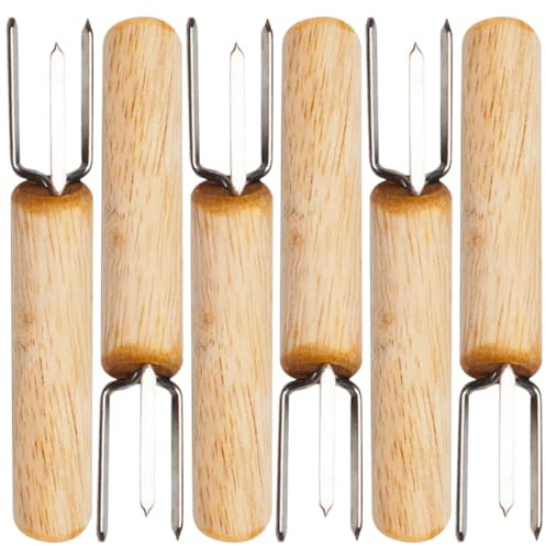 PRETYZOOM 5 Set Forchetta Per Mais Posate Padelle Cucina Hamburger Forno Porta Pannocchie Spiedini Stufa Griglia Per Esterni Detergente Forchette Barbecue Pelapatate Piastra 6 pezzi * 5