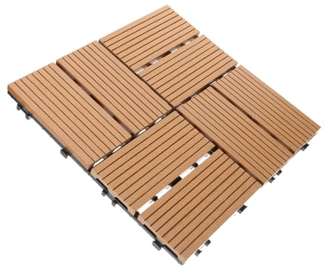Tofficu Losas De Suelo Entrelazadas Para Balcón Terraza De Jardín Suelo De Patio Decorativo y Plástico Autoensamblables Baldosas De Jardín Para Exterior