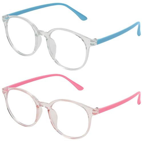 Aomig Lunettes Anti Lumière Bleue Enfant, 4Pcs Blocage Lumière Bleue Lunettes Monture Rectangulaire, Lunettes d'ordinateur Enfant, Lunettes Bleue Light Blocker Anti-Éblouissement Anti-UV Anti-Fatigue