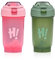 Moerstar 2 Pezzi Shaker Proteine, Borraccia Proteine Shaker con Mixball in Acciaio Inox, Senza BPA, Borraccia Palestra a Prova di Perdite (Rosa + Verde)