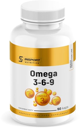Omega 3-6-9 EPA DHA – Huile De Poisson, Lin Et Tournesol Avec Vitamine E, 90 Capsules – Acides Gras Essentiels, Source Naturelle – INSPORT