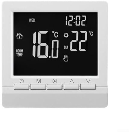 Programmierbares Heizkessel-Thermostat, batteriebetriebener digitaler Raumtemperaturregler, kabelgebunden, Wandmontage, intelligente Heizungssteuerung für Zuhause