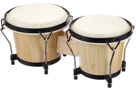 Bongo-trummor i trä – pedagogiskt slagverksinstrument, 6 och 7 bongos | Perfekt för nybörjare och proffs, perfekt för barn lär sig, klassrumsövning, bandlek, hemunderhållning, R