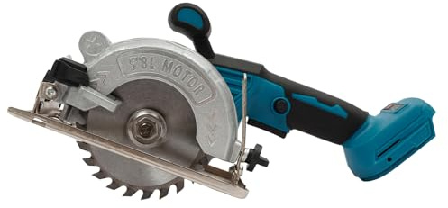 Sierra circular con batería de aluminio de 2280 W, con cubierta protectora, ángulo de corte ajustable y profundidad de corte, minisierra circular manual, 6200 rpm, sin escobillas, para madera, piedra