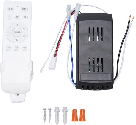 Kit de Control Remoto para Ventilador de Techo, Universal DC 6 velocidades, Receptor de Controlador de luz para Ventilador de Techo con Temporizador, reemplazo Remoto para luz de