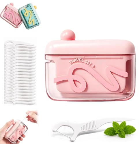 Portahilo dental automático con mecanismo de apertura automática (Pink)