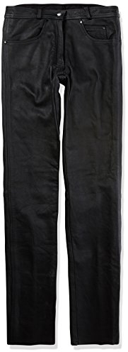 Roleff Racewear Pantaloni in Pelle da Donna, Nero, 44