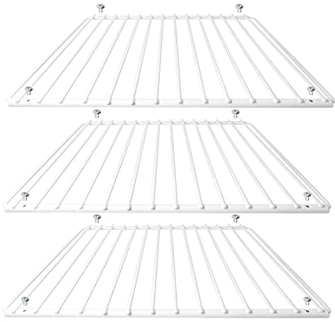 SPARES2GO Ripiano universale per frigorifero e congelatore (confezione da 3 ripiani, bianco, regolabile, rivestito in plastica, bracci estensibili)