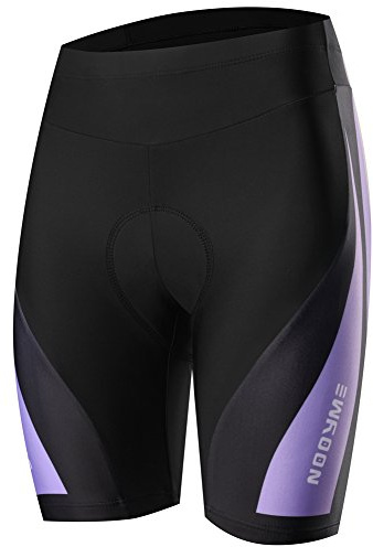 NOOYME Women's Bike Shorts 3D Padded Cycling Short with Ride in Color Design Cycling Shorts (L, Light Purple)