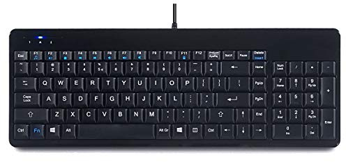 Perixx PERIBOARD-220H US, Wired Compact USB Keyboard with 2 Hubs - Build-in Numeric Keypad - Black - US English Layout, (11506)