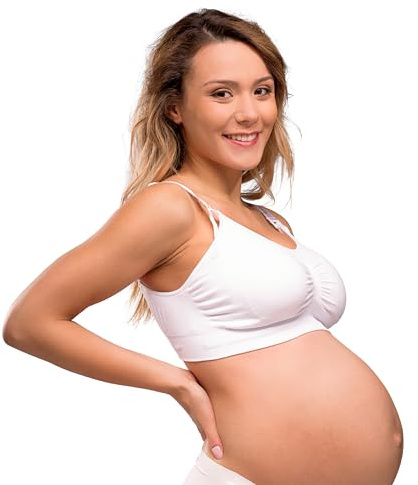 Carriwell Sujetador de Lactancia y Maternidad sin Costuras con Copas Acolchadas | Sin Aros | Sujeción y Forma Natural | Transpirable, Suave y Flexible | con Alargador de Sujetador | XL