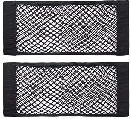 Universal Mesh Cargo Net Storage Net Wall Sticker Organizer Pouch Bag Storage Mesh Net for Car Trunk Storage Add On Organizers for Car Truck (24 x 9.5οΌ2 Packs)